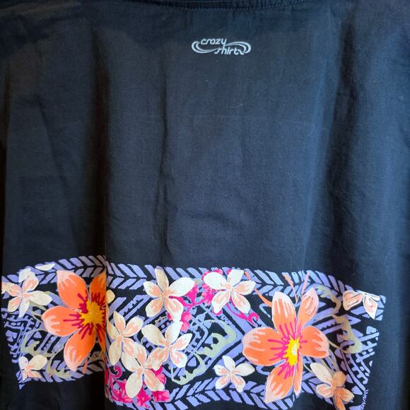 Crazy Shirt Hawaii Floral Pullover Lightweight Top XL Unisex M Navy Blackberry - Picture 9 of 13
